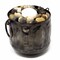 Metallic Hammered Metal Container with Round Handles Perfect for Indoor or Outdoor Decor